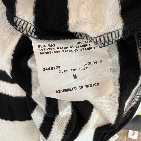 AB STUDIO Black/White Striped Top, Size M, Stretchy, Sleeveless, EUC - Picture 7 of 8